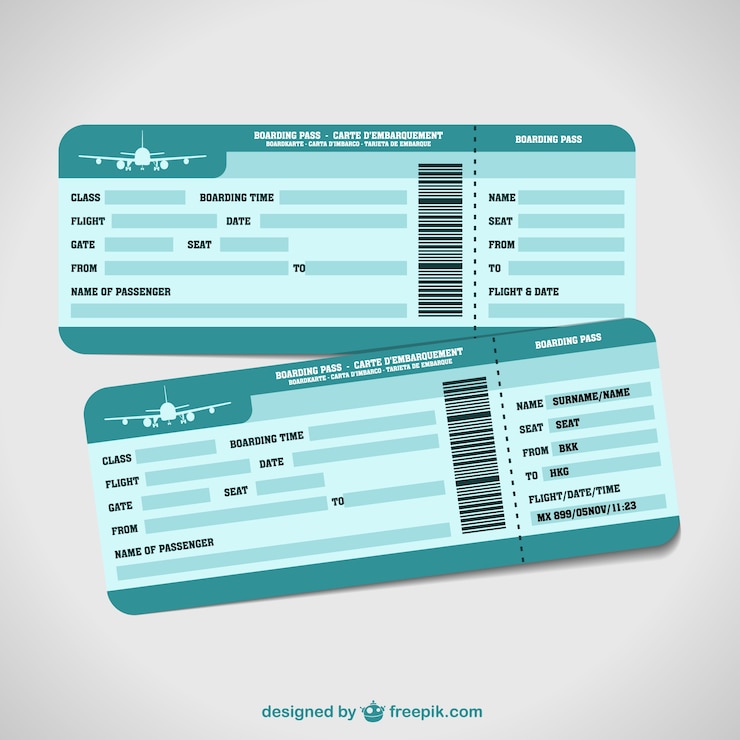 Free Vector airplane tickets holiday vector