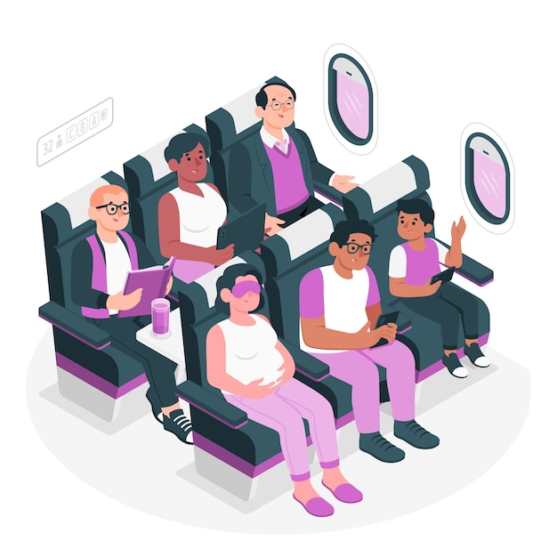 Illustrazione del concetto di viaggio in aereo