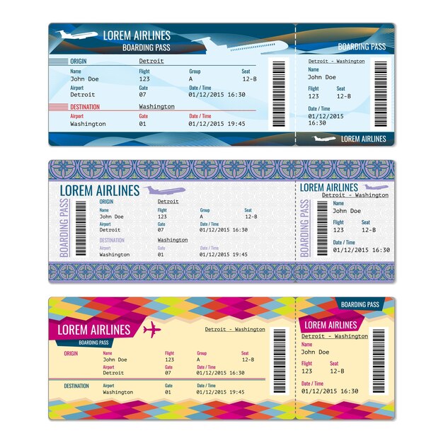飛行機のチケット 画像 無料のベクター ストックフォト Psd