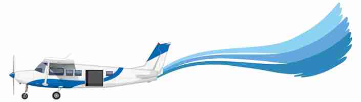 Free vector airplane with dynamic blue trail