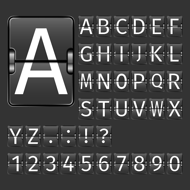 Free vector airport board alphabet