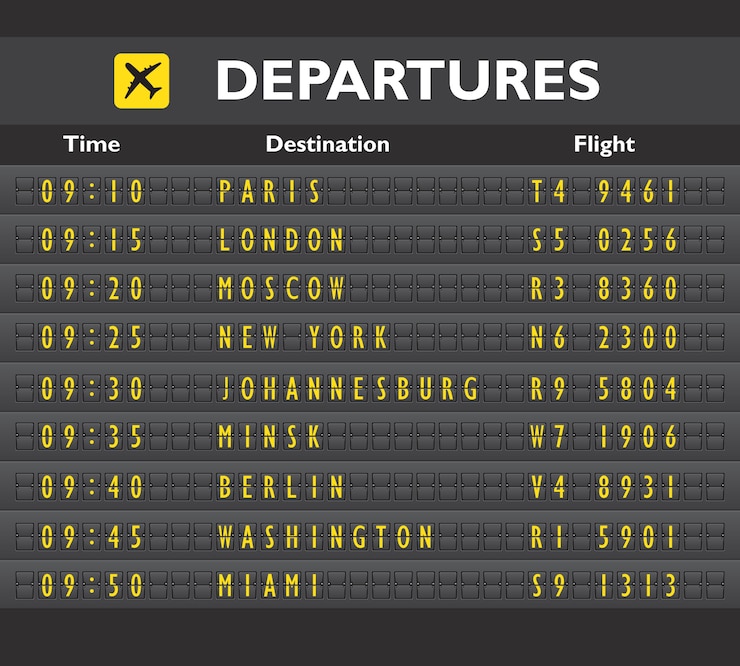 Free Vector airport board