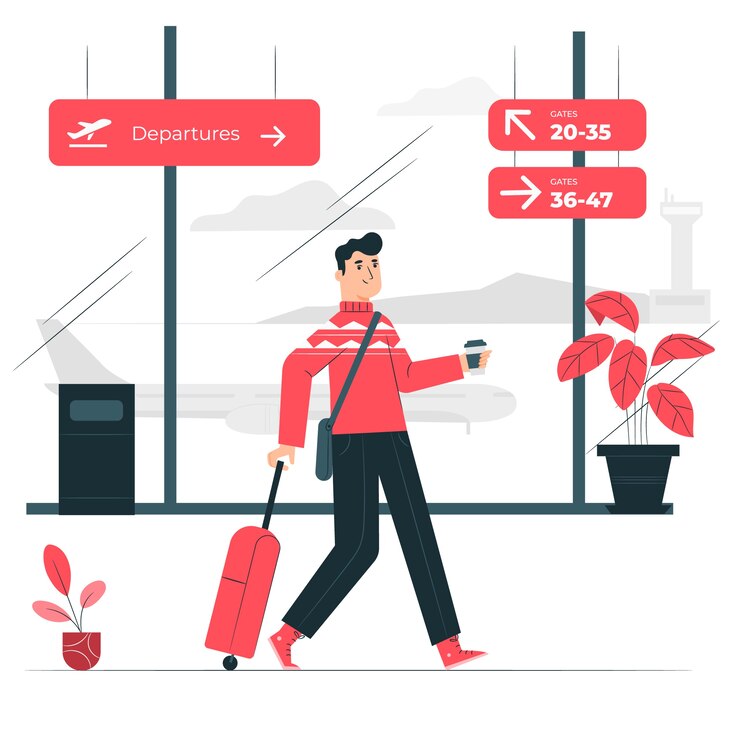 Free Vector airport concept illustration