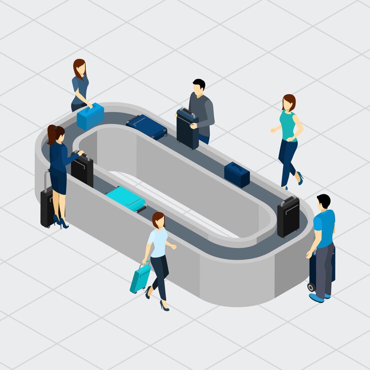 Free Vector airport conveyor line illustration 