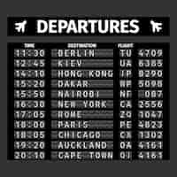 Free vector airport departure board