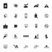 Free vector airport icon set