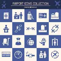 Free vector airport icons collection