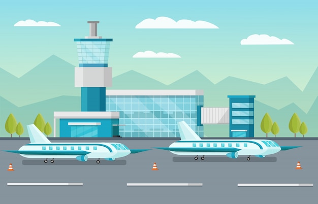 Бесплатное векторное изображение Иллюстрация аэропорта
