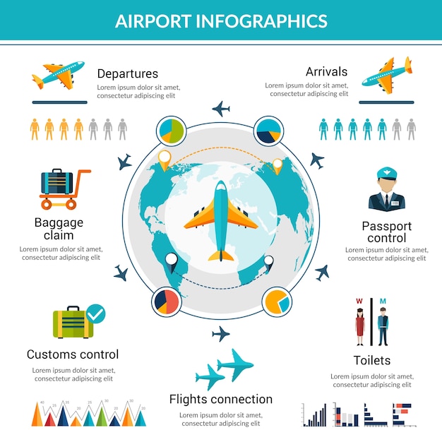 Airport infographic set