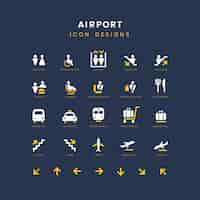 Free vector airport service signs vector set