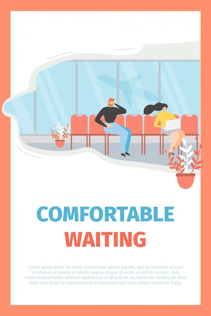 Free vector airport waiting area flat vector promotion poster