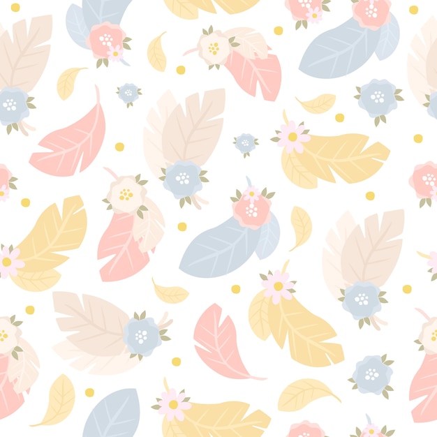 Free vector airy feather seamless pattern