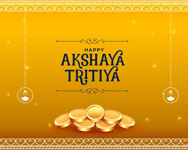 Akshaya tritiya golden card with golden coins