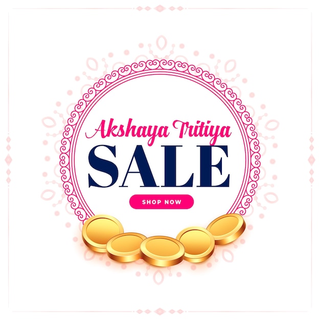 Akshaya tritiya sale banner with golden coins