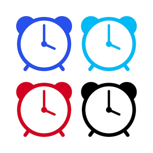 Free vector alarm clock basic style set