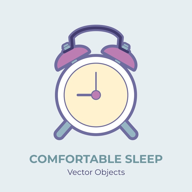Вектор будильника изолирован. удобный сон иллюстрации элемент вектора, хороший сон. Premium векторы