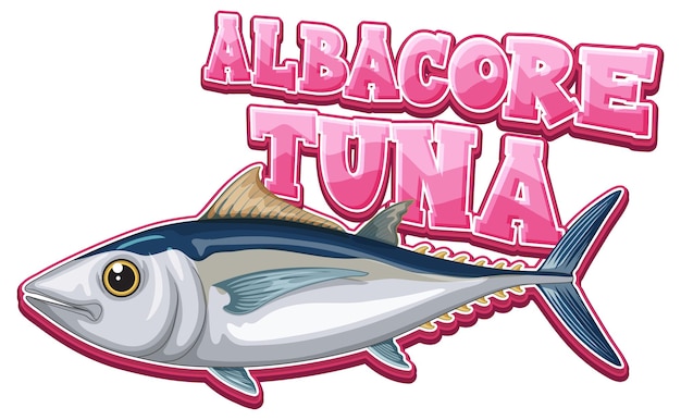 Free vector albacore tuna logo with carton character