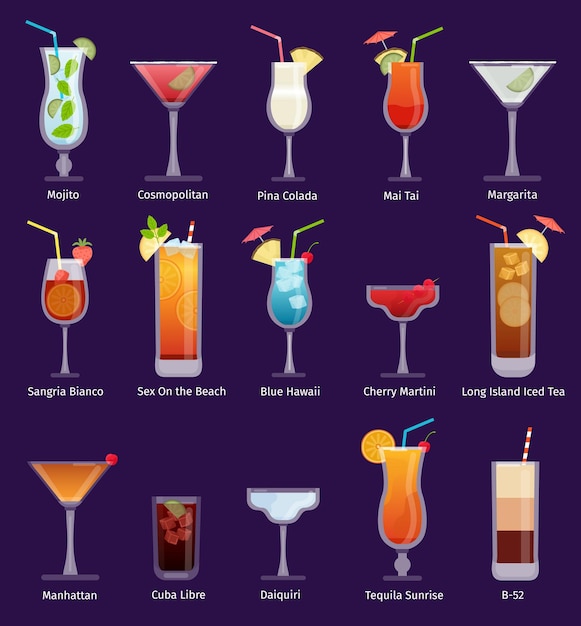 Free Vector | Hand drawn summer cocktails