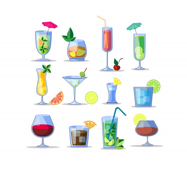 Alcohol drinks  icon kit