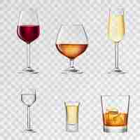 Free vector alcohol drinks transparent