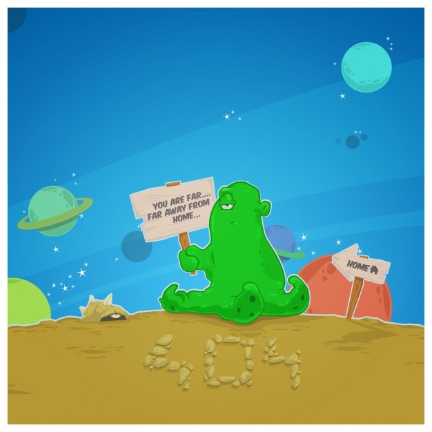 Free vector alien error 404 page