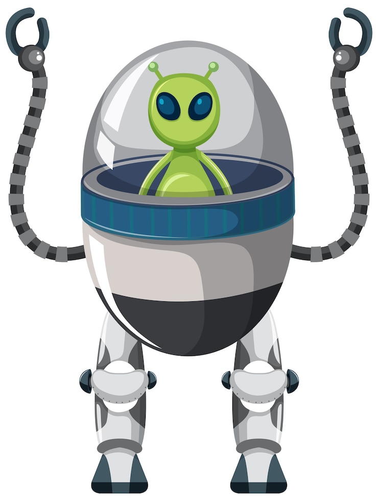 Free Vector alien on the robot on white