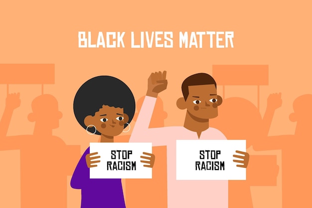 Free vector all lives matter black people protesting