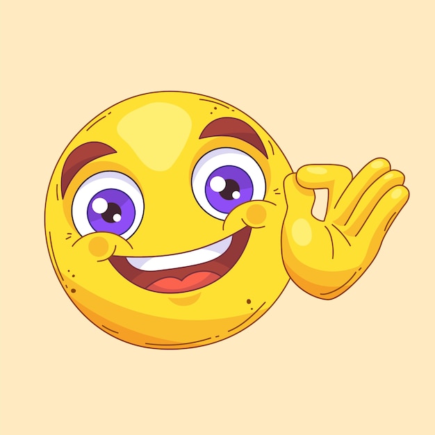 Vettore gratuito bene, l'illustrazione delle emoji.