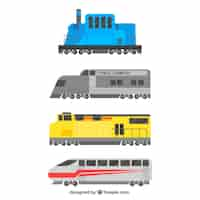 無料ベクター すべての時間列車のcollecti