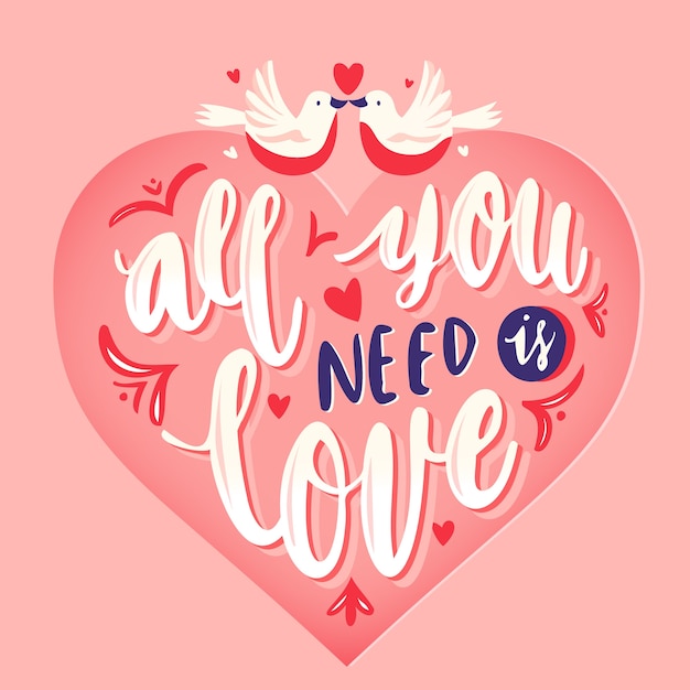 Free vector all you need is love lettering