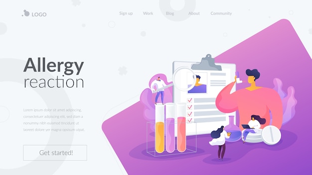 Allergy reaction landing page template