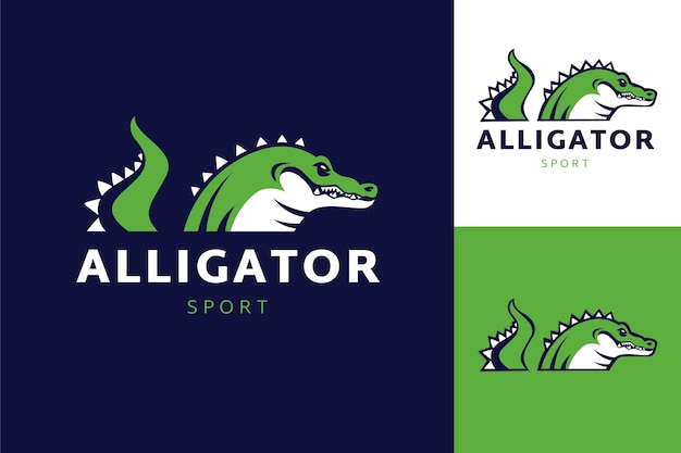 Vettore gratuito modello di logo di alligatore
