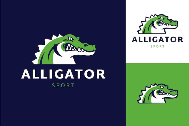 Шаблон логотипа аллигатора