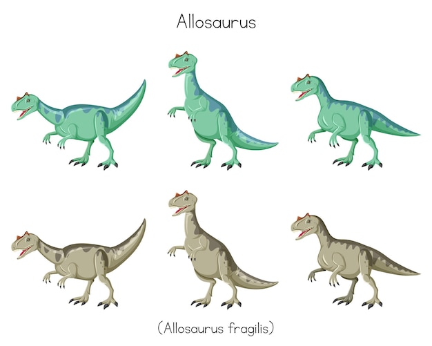 無料ベクター 緑と灰色のアロサウルス