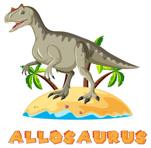 Allosaurus standing on the island