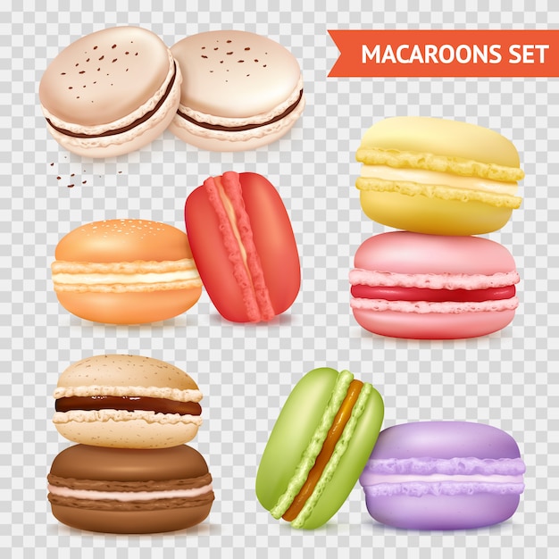 Бесплатное векторное изображение Прозрачный набор миндального печенья