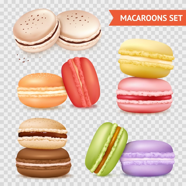 Free vector almond cookies transparent set