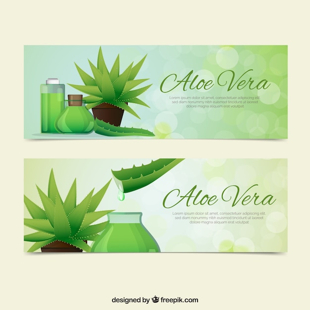 Vettore gratuito banner di aloe vera