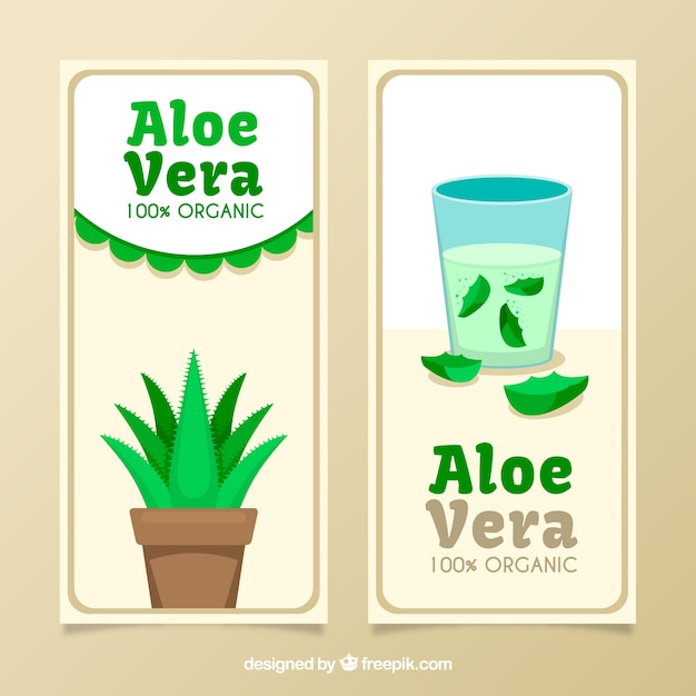 Vettore gratuito bandiere aloe vera