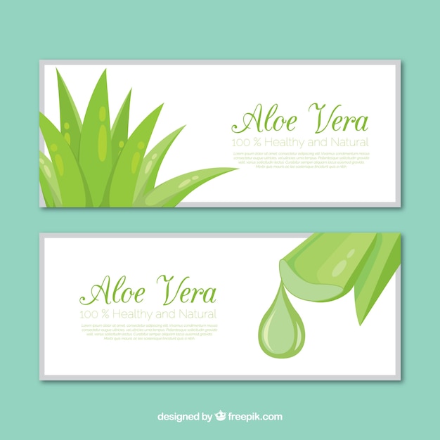 Vettore gratuito bandiere aloe vera