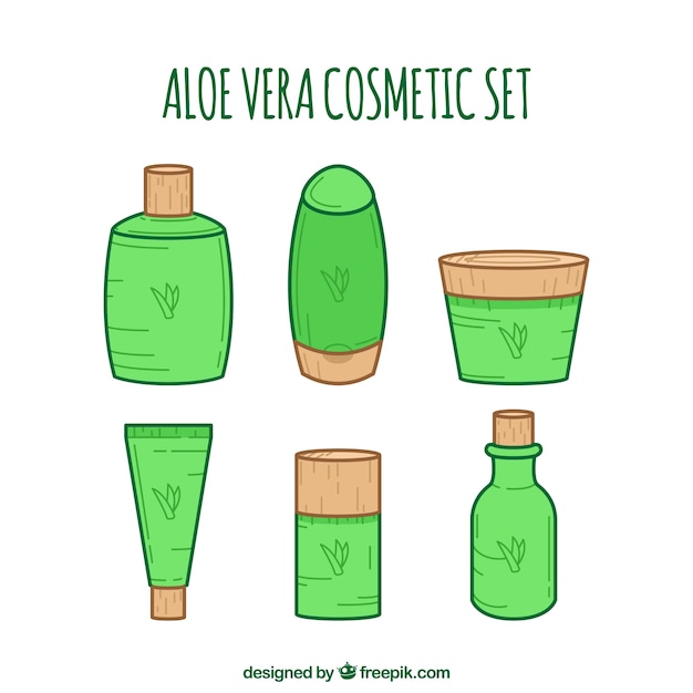 Vettore gratuito collezione cosmetica aloe vera