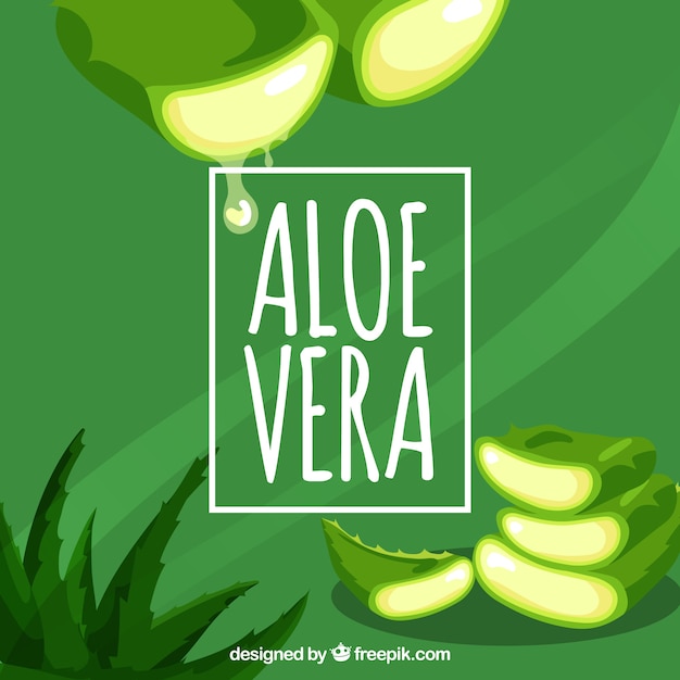 Vettore gratuito aloe vera sfondo verde