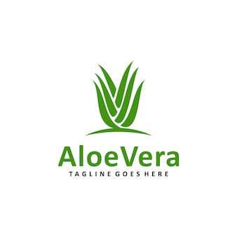 Aloe vera green plant symbol logo design