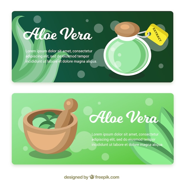 Free vector aloe vera products banner