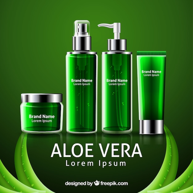 Free vector aloe vera products banner