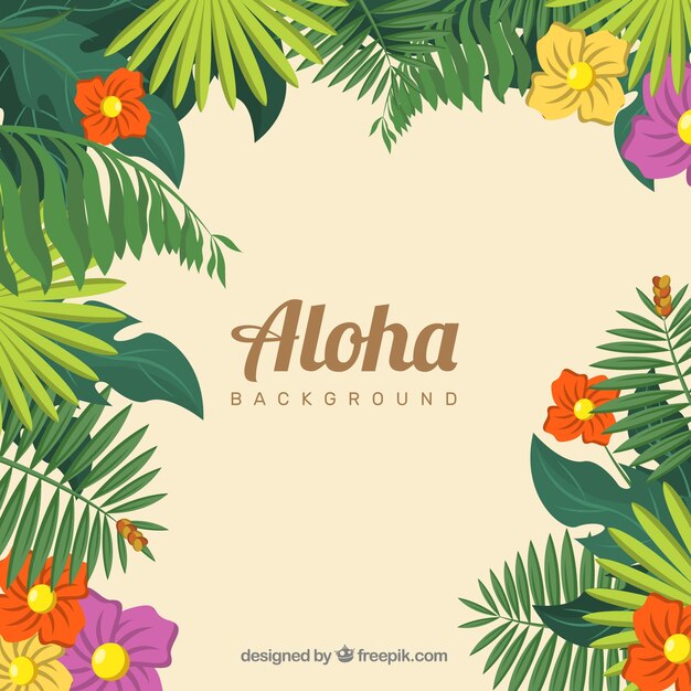 Aloha background of tropical nature