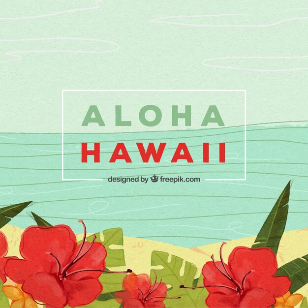 Aloha фон с пляжем дизайн