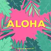 Free vector aloha background with hand drawn leaves