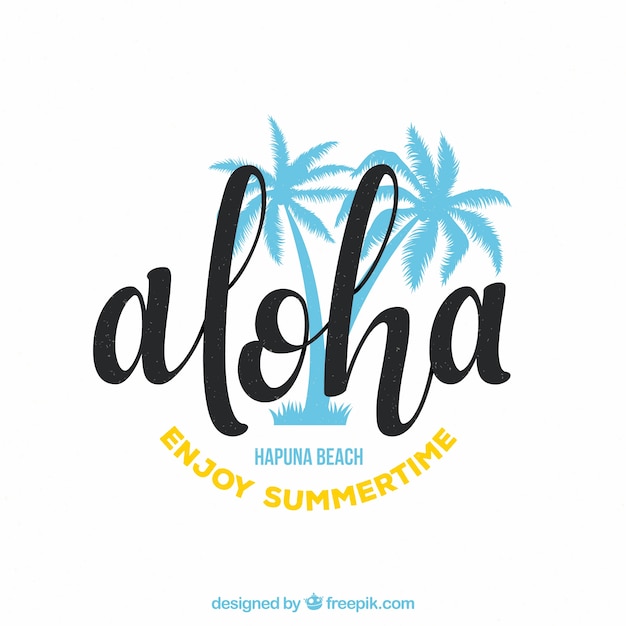 Free vector aloha background with palm trees