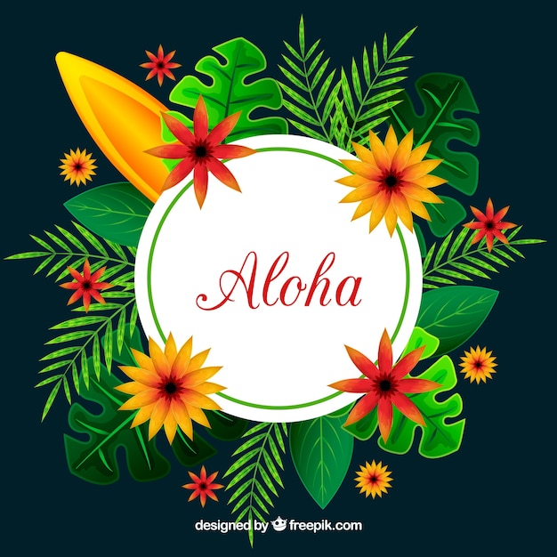 Aloha background with tropical nature